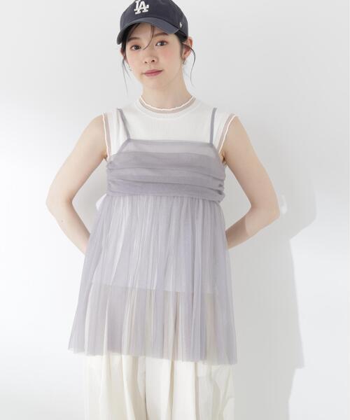 PROPORTION BODY DRESSING(プロポーションボディドレッシング)の「キラチュールキャミブラウス / 1216210500(シャツ/ブラウス・レディース・ブルー/グレー・FREE)」の4枚目の写真