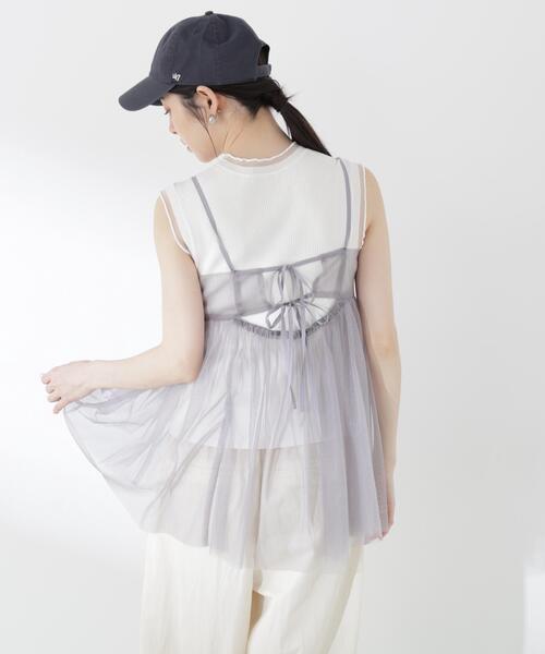 PROPORTION BODY DRESSING(プロポーションボディドレッシング)の「キラチュールキャミブラウス / 1216210500(シャツ/ブラウス・レディース・ブルー/グレー・FREE)」の5枚目の写真