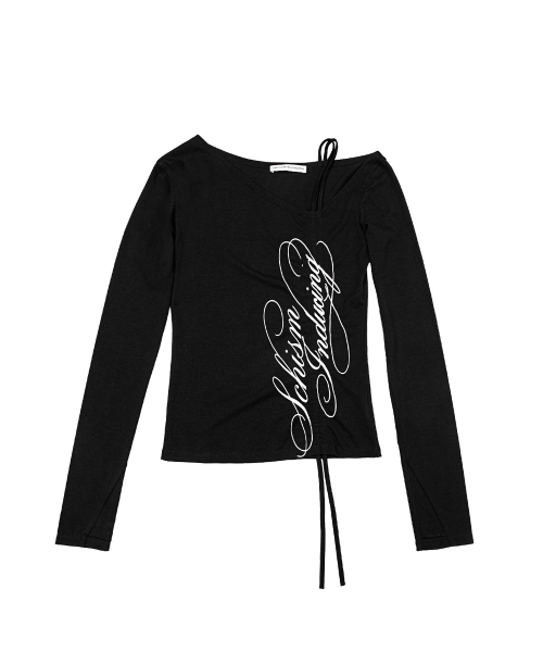 SCHISM INDUCING(スキズムインデューシング)の「ASSYMETRIC SHIRRED TOP BLACK(Tシャツ/カットソー・レディース・その他・FREE)」の7枚目の写真