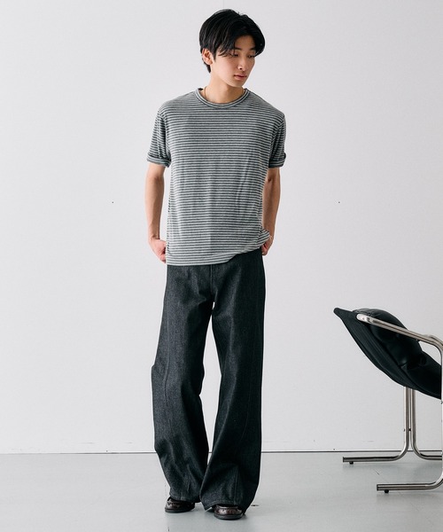 Adoon plain(アドーンプレーン)の「SLIM FIT CURVED RIGIT DENIM / スリムフィットカーブデザインリジットデニム(デニムパンツ・メンズ・インディゴブルー/ブラック・LARGE/MEDIUM/SMALL)」の17枚目の写真