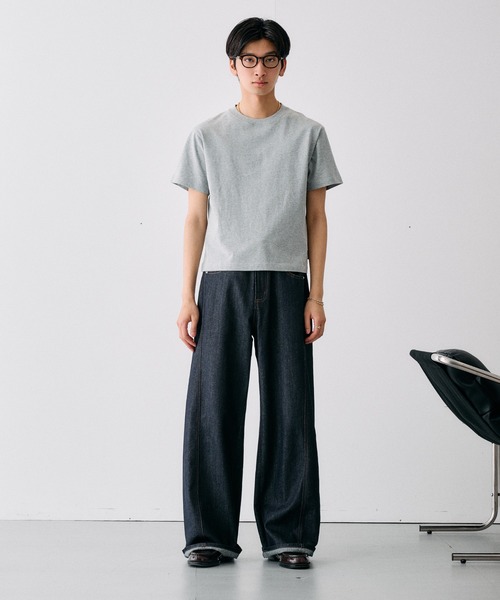 Adoon plain(アドーンプレーン)の「SLIM FIT CURVED RIGIT DENIM / スリムフィットカーブデザインリジットデニム(デニムパンツ・メンズ・インディゴブルー/ブラック・LARGE/MEDIUM/SMALL)」の8枚目の写真