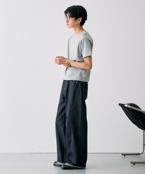 Adoon plain(アドーンプレーン)の「SLIM FIT CURVED RIGIT DENIM / スリムフィットカーブデザインリジットデニム(デニムパンツ・メンズ・インディゴブルー/ブラック・LARGE/MEDIUM/SMALL)」の9枚目の写真