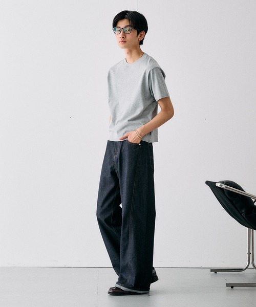 Adoon plain(アドーンプレーン)の「SLIM FIT CURVED RIGIT DENIM / スリムフィットカーブデザインリジットデニム(デニムパンツ・メンズ・インディゴブルー/ブラック・LARGE/MEDIUM/SMALL)」の10枚目の写真