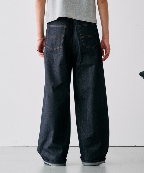 Adoon plain(アドーンプレーン)の「SLIM FIT CURVED RIGIT DENIM / スリムフィットカーブデザインリジットデニム(デニムパンツ・メンズ・インディゴブルー/ブラック・LARGE/MEDIUM/SMALL)」の18枚目の写真