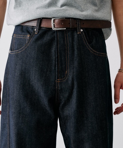 Adoon plain(アドーンプレーン)の「SLIM FIT CURVED RIGIT DENIM / スリムフィットカーブデザインリジットデニム 【new color】(デニムパンツ・メンズ・インディゴブルー/ブラック/アイボリー・LARGE/MEDIUM/SMALL)」の22枚目の写真
