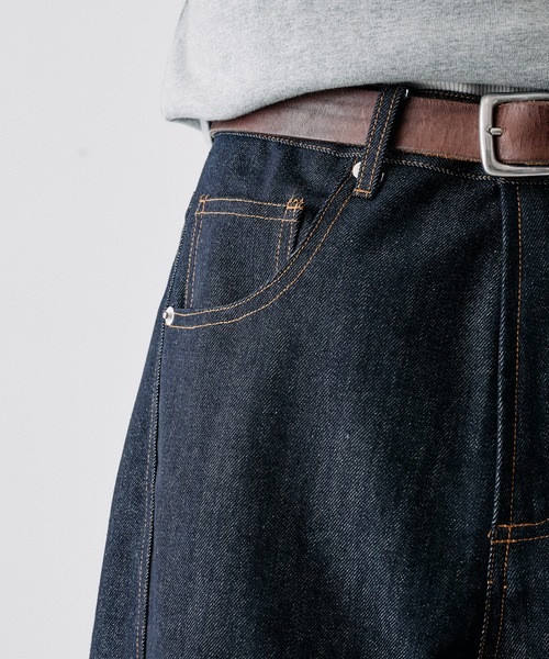 Adoon plain(アドーンプレーン)の「SLIM FIT CURVED RIGIT DENIM / スリムフィットカーブデザインリジットデニム(デニムパンツ・メンズ・インディゴブルー/ブラック・LARGE/MEDIUM/SMALL)」の12枚目の写真