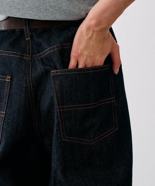 Adoon plain(アドーンプレーン)の「SLIM FIT CURVED RIGIT DENIM / スリムフィットカーブデザインリジットデニム(デニムパンツ・メンズ・インディゴブルー/ブラック・LARGE/MEDIUM/SMALL)」の13枚目の写真