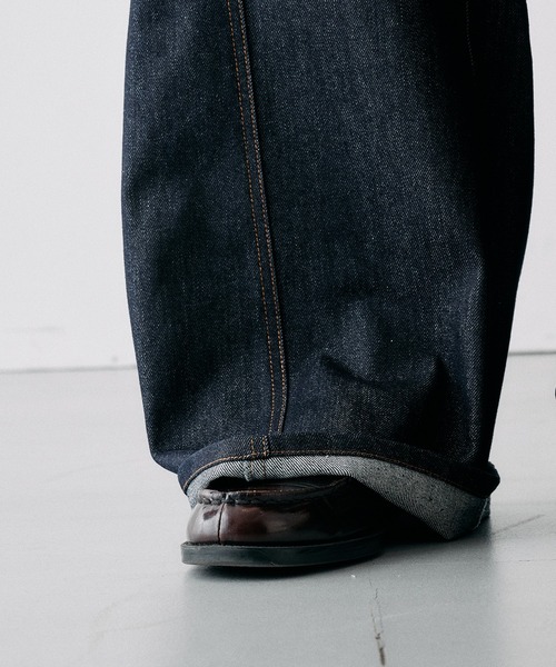 Adoon plain(アドーンプレーン)の「SLIM FIT CURVED RIGIT DENIM / スリムフィットカーブデザインリジットデニム(デニムパンツ・メンズ・インディゴブルー/ブラック・LARGE/MEDIUM/SMALL)」の14枚目の写真