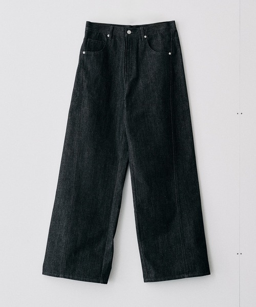 Adoon plain(アドーンプレーン)の「SLIM FIT CURVED RIGIT DENIM / スリムフィットカーブデザインリジットデニム(デニムパンツ・メンズ・インディゴブルー/ブラック・LARGE/MEDIUM/SMALL)」の5枚目の写真
