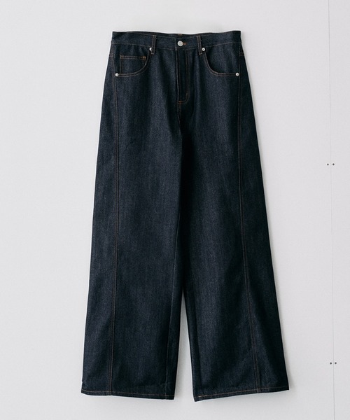 Adoon plain(アドーンプレーン)の「SLIM FIT CURVED RIGIT DENIM / スリムフィットカーブデザインリジットデニム(デニムパンツ・メンズ・インディゴブルー/ブラック・LARGE/MEDIUM/SMALL)」の4枚目の写真
