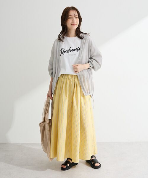 Green Parks(グリーンパークス)の「さがら刺繍Tシャツ(Tシャツ/カットソー・レディース・チャコールグレー/ホワイト/ホワイト系その他・FREE)」の13枚目の写真