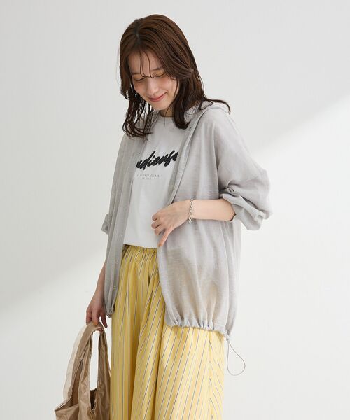Green Parks(グリーンパークス)の「さがら刺繍Tシャツ(Tシャツ/カットソー・レディース・チャコールグレー/ホワイト/ホワイト系その他・FREE)」の14枚目の写真