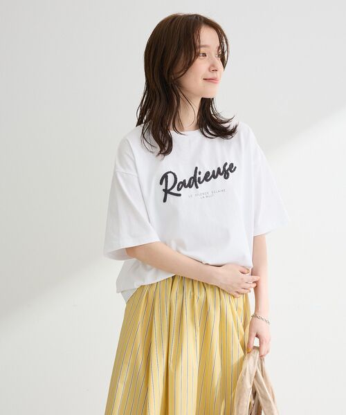 Green Parks(グリーンパークス)の「さがら刺繍Tシャツ(Tシャツ/カットソー・レディース・チャコールグレー/ホワイト/ホワイト系その他・FREE)」の15枚目の写真
