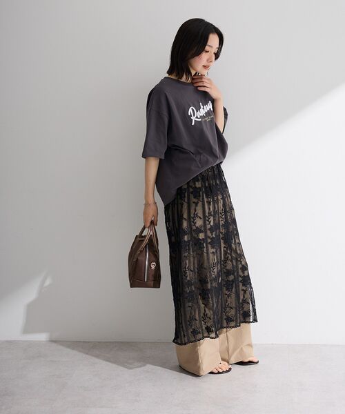 Green Parks(グリーンパークス)の「さがら刺繍Tシャツ(Tシャツ/カットソー・レディース・チャコールグレー/ホワイト/ホワイト系その他・FREE)」の18枚目の写真