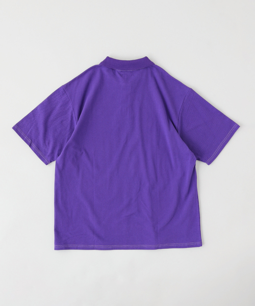 B.C STOCK(ベーセーストック)の「THE FOX / ザ フォックス ex 6.5oz ポロシャツ over-dye(ポロシャツ・メンズ・パープル/ブラック/ピンク/グリーン/ホワイト・LARGE/MEDIUM)」の6枚目の写真