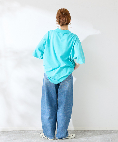 B.C STOCK(ベーセーストック)の「THE FOX / ザ フォックス ex 6.5oz ポロシャツ over-dye(ポロシャツ・メンズ・パープル/ブラック/ピンク/グリーン/ホワイト・LARGE/MEDIUM)」の22枚目の写真
