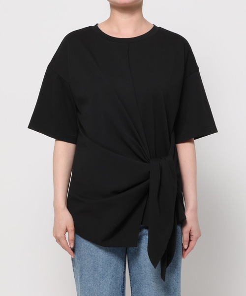 LAKOLE(ラコレ)の「ノットデザインT / 692964(Tシャツ/カットソー・レディース・オフホワイト/ブラック/ベージュ・FREE)」の9枚目の写真