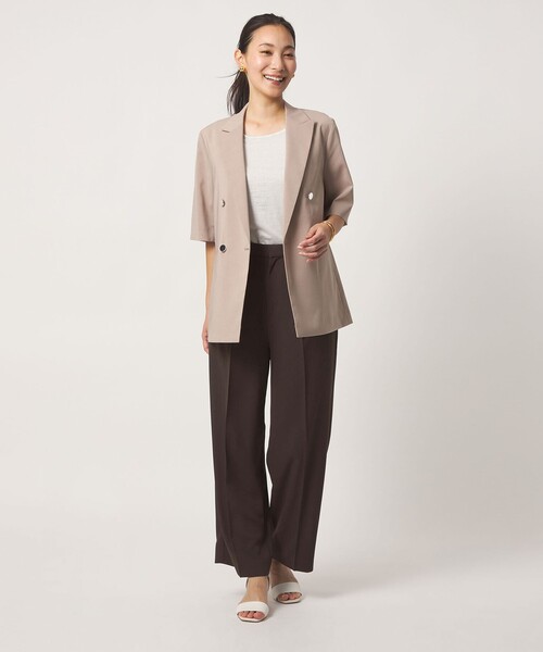 A DAY IN THE LIFE UNITED ARROWS（アデイインザライフユナイテッドアローズ）の「ライトジョーゼット タックワイドパンツ ‐マシンウォッシャブル‐＜A DAY IN THE LIFE＞（その他パンツ・レディース・ダークグレー/ブラック/ダークブラウン・36/38）」の16枚目の写真