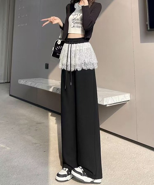 boemy(ボエミー)の「ウエストレース スウェットパンツ ワイド(スウェットパンツ・レディース・クリーム/ブラック/グレー・FREE)」の17枚目の写真