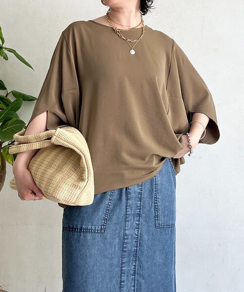 un dix cors(アンディコール)の「ワッシャーストレッチプルオーバー(シャツ/ブラウス・レディース・ブラック/モカ/チャコールグレー・FREE)」の3枚目の写真