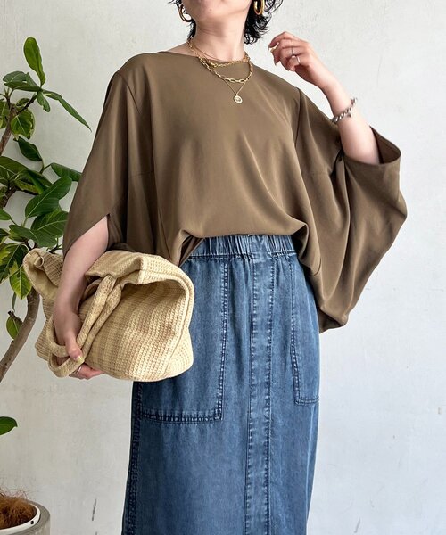un dix cors(アンディコール)の「ワッシャーストレッチプルオーバー(シャツ/ブラウス・レディース・ブラック/モカ/チャコールグレー・FREE)」の13枚目の写真