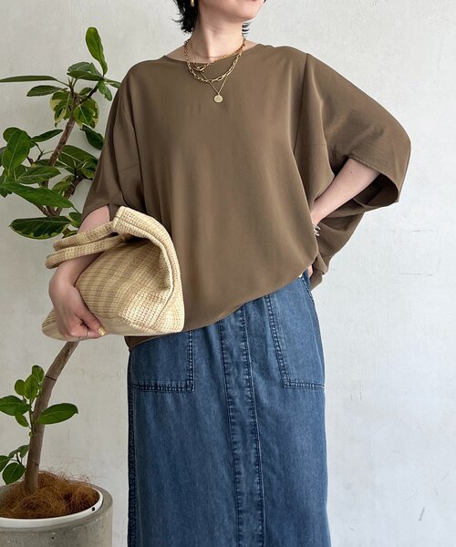 un dix cors(アンディコール)の「ワッシャーストレッチプルオーバー(シャツ/ブラウス・レディース・ブラック/モカ/チャコールグレー・FREE)」の16枚目の写真