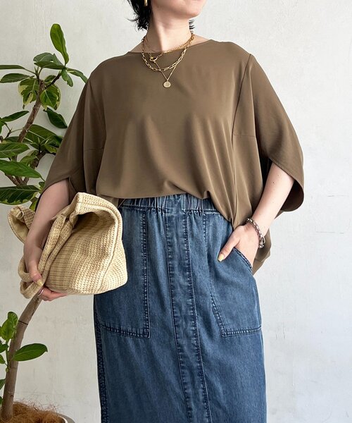 un dix cors(アンディコール)の「ワッシャーストレッチプルオーバー(シャツ/ブラウス・レディース・ブラック/モカ/チャコールグレー・FREE)」の19枚目の写真