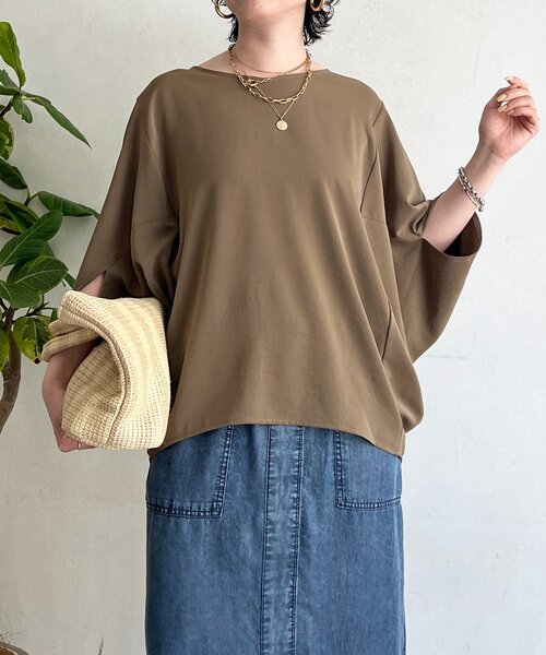 un dix cors(アンディコール)の「ワッシャーストレッチプルオーバー(シャツ/ブラウス・レディース・ブラック/モカ/チャコールグレー・FREE)」の21枚目の写真