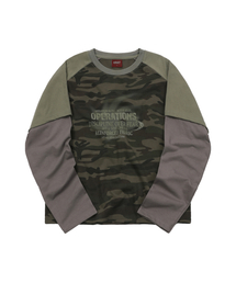 Camo Raglan Layered Sleeve khaki