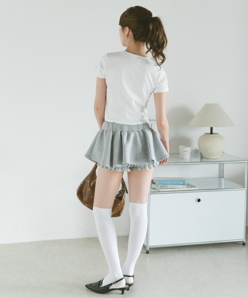 VANNIE U(ヴァニーユー)の「ハートストーンコンパクトTシャツ(Tシャツ/カットソー・レディース・ブラック/ホワイト/グレー・FREE)」の16枚目の写真