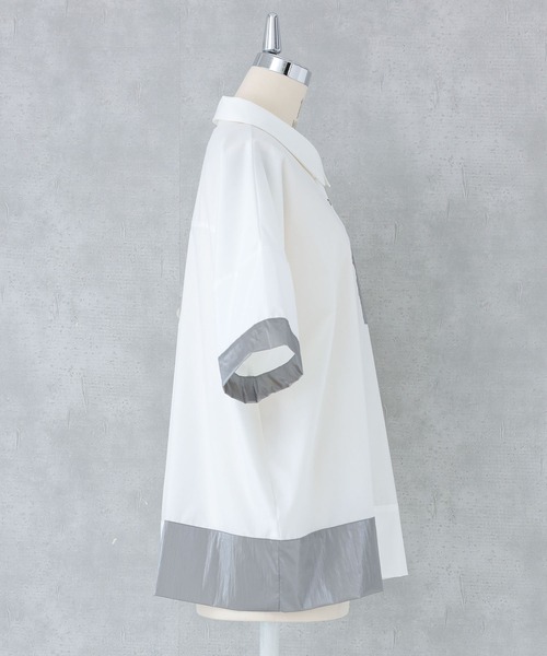 kOhAKU（コハク）の「異素材配色ハトメポケットシャツ（シャツ/ブラウス・レディース・ブラック/オフホワイト・FREE）」の14枚目の写真