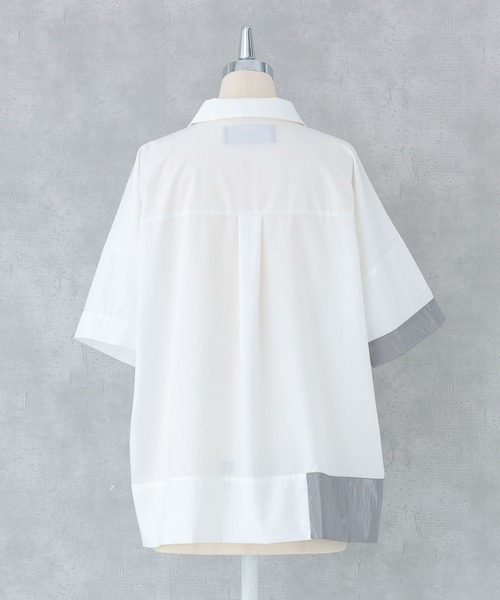 kOhAKU（コハク）の「異素材配色ハトメポケットシャツ（シャツ/ブラウス・レディース・ブラック/オフホワイト・FREE）」の15枚目の写真