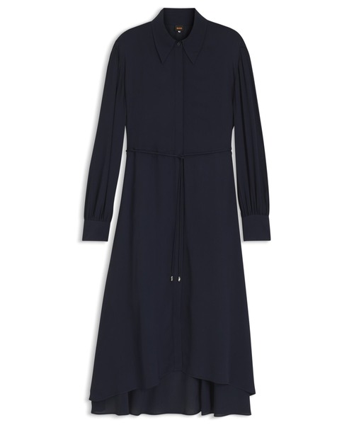 BOSS(ボス)の「【オンライン限定】シャツドレス クレープデシン(ワンピース・レディース・ダークブルー・40/34/38/36/32)」の5枚目の写真
