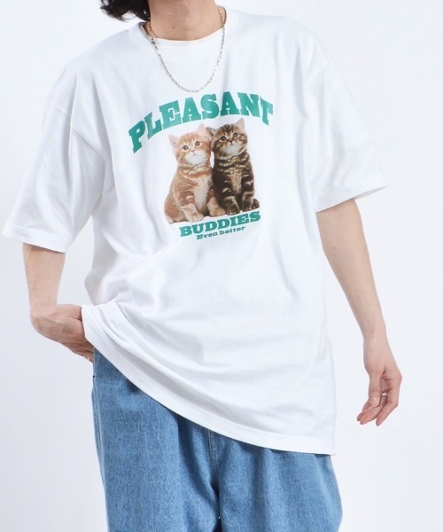 MODISH GAZE(モディシュガゼ)の「アニマルプリントTシャツ CATプリント(Tシャツ/カットソー・メンズ・オートミール/ブラック/ネイビー/ホワイト・LARGE/X-LARGE/MEDIUM)」の22枚目の写真