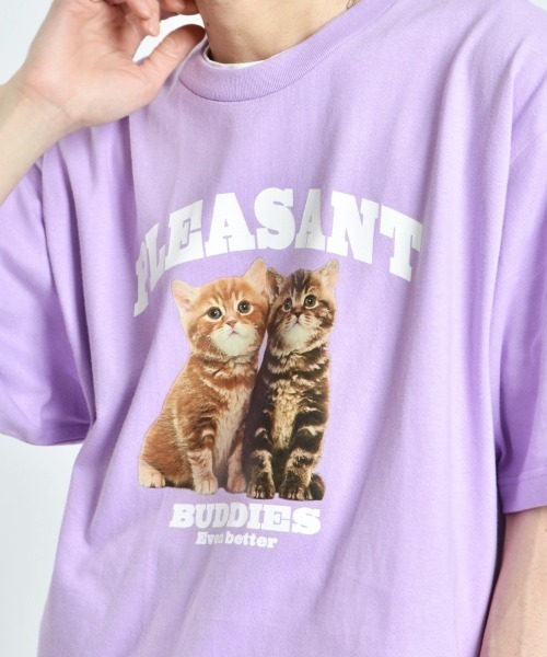 MODISH GAZE(モディシュガゼ)の「アニマルプリントTシャツ CATプリント(Tシャツ/カットソー・メンズ・オートミール/ブラック/ネイビー/ホワイト・LARGE/X-LARGE/MEDIUM)」の7枚目の写真
