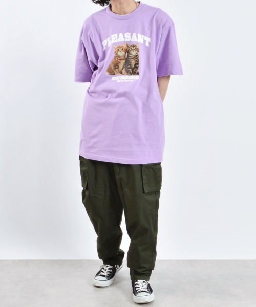 MODISH GAZE(モディシュガゼ)の「アニマルプリントTシャツ CATプリント(Tシャツ/カットソー・メンズ・オートミール/ブラック/ネイビー/ホワイト・LARGE/X-LARGE/MEDIUM)」の8枚目の写真