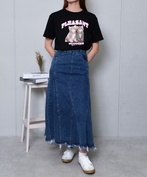 MODISH GAZE(モディシュガゼ)の「アニマルプリントTシャツ CATプリント(Tシャツ/カットソー・メンズ・オートミール/ブラック/ネイビー/ホワイト・LARGE/X-LARGE/MEDIUM)」の6枚目の写真