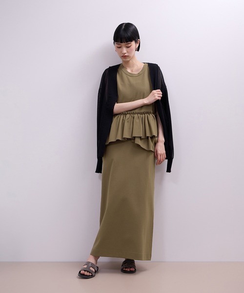 ADAM ET ROPE'（アダムエロペ）の「【WEB限定】ペプラムロングワンピース（ワンピース・レディース・チャコールグレー/ブラウン/ブラック・FREE）」の10枚目の写真
