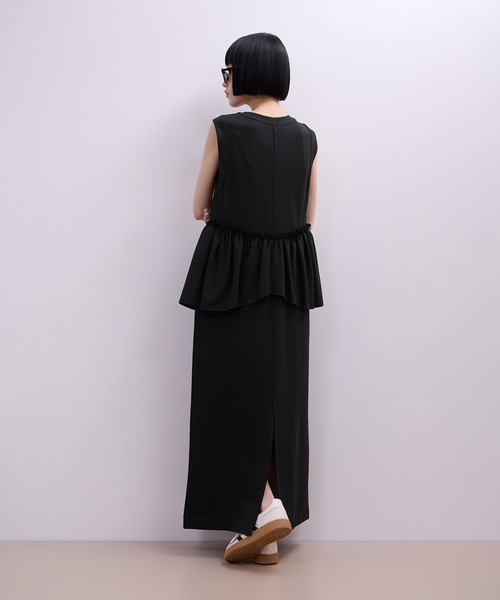 ADAM ET ROPE'（アダムエロペ）の「【WEB限定】ペプラムロングワンピース（ワンピース・レディース・チャコールグレー/ブラウン/ブラック・FREE）」の8枚目の写真