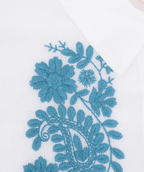 チチカカ(チチカカ)の「Rico ペイスリーフロル刺繍フレアシャツ(シャツ/ブラウス・レディース・ブラック/ライトブルー/アイボリー・FREE)」の18枚目の写真