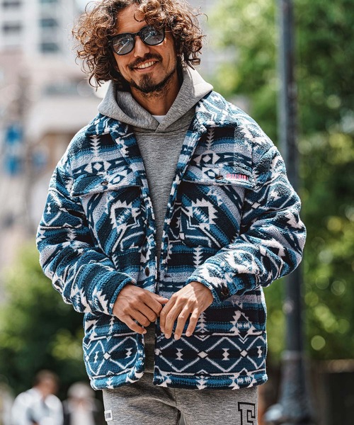 felkod（フィルコッド）の「mj11649- Ortega Pattern Fleece CPO Jacket フリースCPOジャケット(F26A180)（その他アウター・メンズ・ネイビー/ブラック・S/M/L）」の3枚目の写真