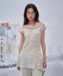 SOMSOC（ソムソック）の「COOKIE CONTRAST SHIRRING DRESS_M.GREY（ワンピース）」