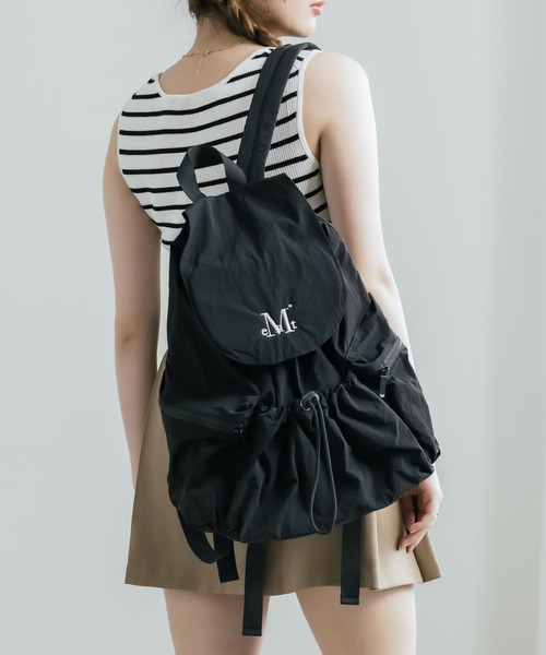 MUCENT(ムセント)の「MUCENT TEENS BACK PACK ロゴ刺繍バックパック リュック(バックパック/リュック・レディース・ブルー/アイボリー/ブラック/グレー・FREE)」の5枚目の写真
