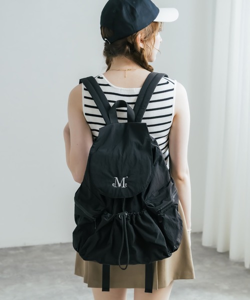 MUCENT(ムセント)の「MUCENT TEENS BACK PACK ロゴ刺繍バックパック リュック(バックパック/リュック・レディース・ブルー/アイボリー/ブラック/グレー・FREE)」の7枚目の写真