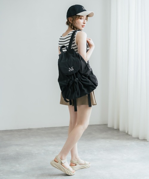 MUCENT(ムセント)の「MUCENT TEENS BACK PACK ロゴ刺繍バックパック リュック(バックパック/リュック・レディース・ブルー/アイボリー/ブラック/グレー・FREE)」の9枚目の写真
