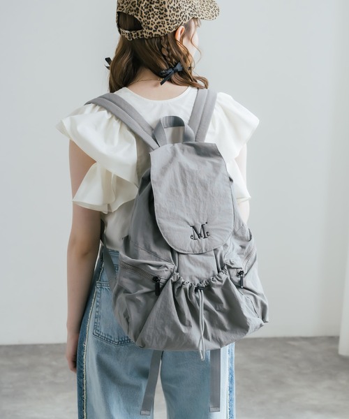 MUCENT(ムセント)の「MUCENT TEENS BACK PACK ロゴ刺繍バックパック リュック(バックパック/リュック・レディース・ブルー/アイボリー/ブラック/グレー・FREE)」の10枚目の写真