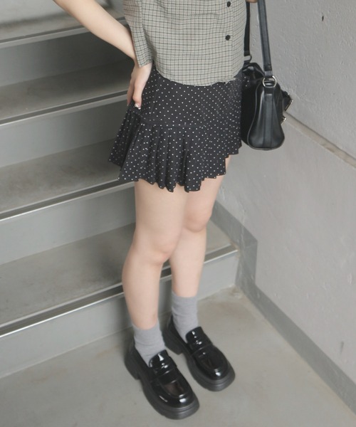 CeLess(セレス)の「Ribbon Dot Pleated Skirt / リボンドットプリーツスカート(スカート・レディース・ブラック/ネイビー・S/M)」の5枚目の写真
