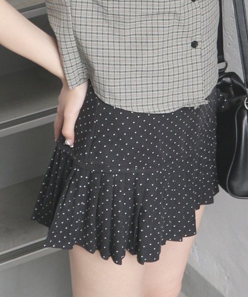 CeLess(セレス)の「Ribbon Dot Pleated Skirt / リボンドットプリーツスカート(スカート・レディース・ブラック/ネイビー・S/M)」の3枚目の写真