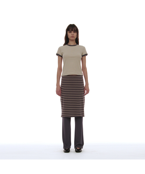 PARTIMENTO WOMEN（パルティメントウィメン）の「PWCジャージオールインワンミディトラウザー_9カラー（その他パンツ・レディース・ミックスグレー/ライトブルー/ブラウン/スカイブルー/チャコール/ブラック/パープル/ストライプ/ブラック系その他・SMALL/MEDIUM/LARGE）」の9枚目の写真