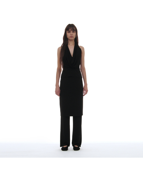 PARTIMENTO WOMEN（パルティメントウィメン）の「PWCジャージオールインワンミディトラウザー_9カラー（その他パンツ・レディース・ミックスグレー/ライトブルー/ブラウン/スカイブルー/チャコール/ブラック/パープル/ストライプ/ブラック系その他・SMALL/MEDIUM/LARGE）」の2枚目の写真